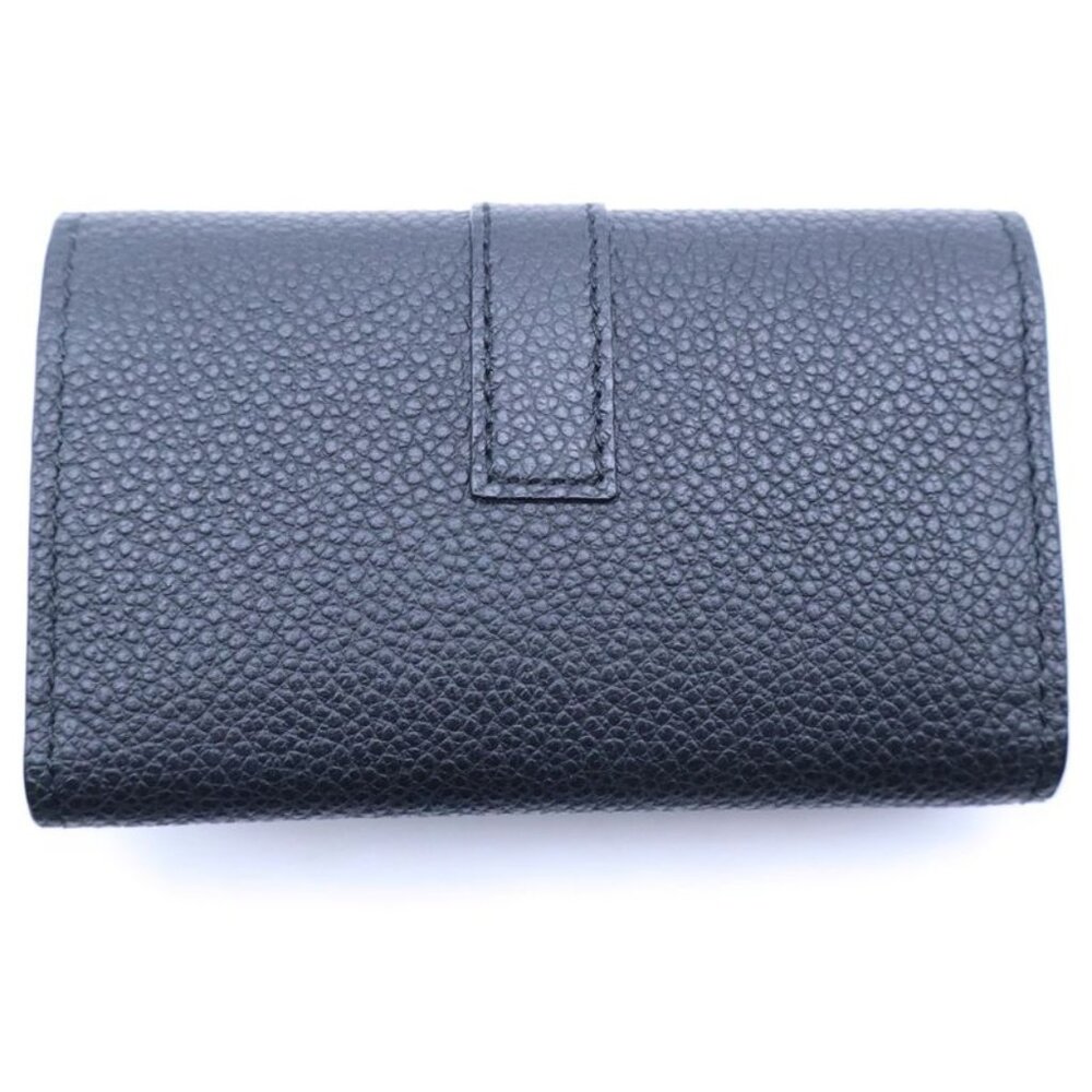 Saint Laurent Paris Cassandra Logo Plate Leather 4 Key Case Black Key Holder - Picture 2 of 6